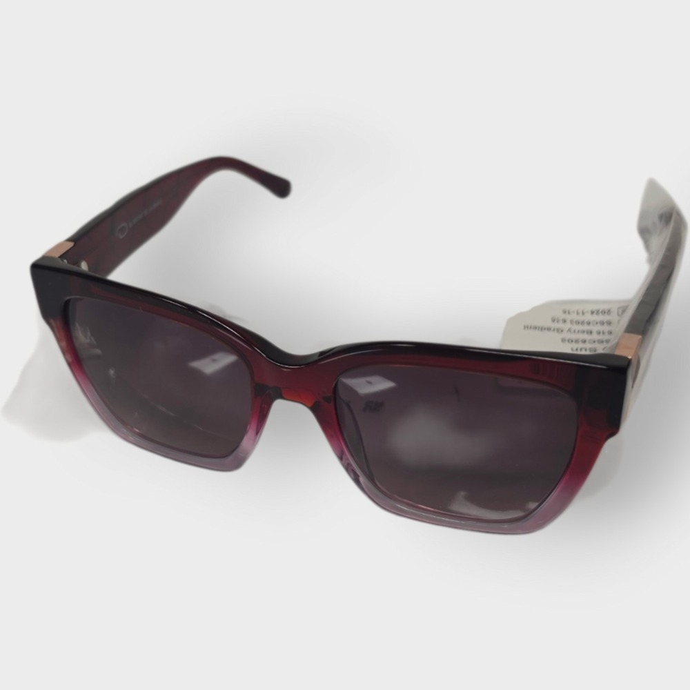 Oscar de la Renta O Sunglasses Womens Berry Burgundy Gradient Cat Eye 53mm NEW
